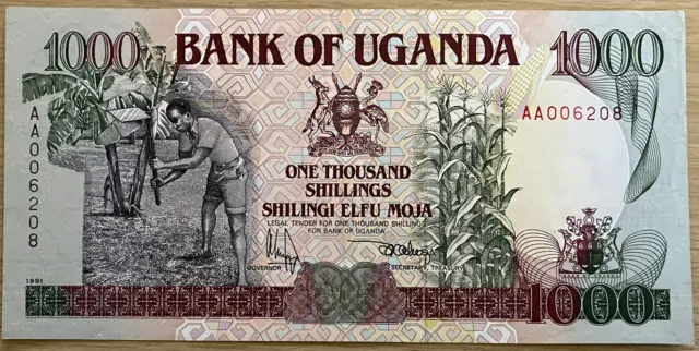 Uganda 1000 Schilling 1991 Unc