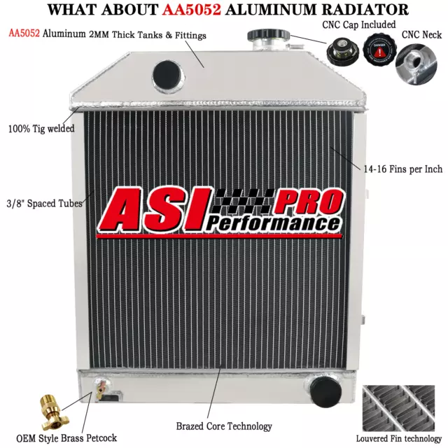 3 Row Aluminum Radiator Fits Ford New Holland 2000 2600 3000 3600 E0NN8005MB15M