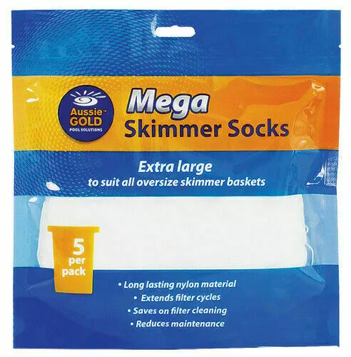 Aussie Gold mega skimmer socks - Pack of 5 jumbo large Socks filter baskets pool