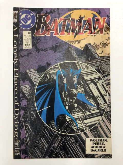 Batman #440 FN/VF Lonely Place Dying 1989 DC Comics