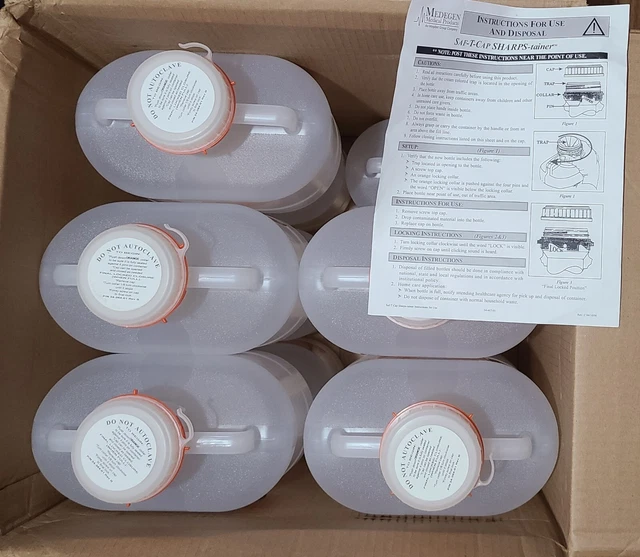 ( 11 ) Medegen Medical Products 182S Clear 6.2 Quart Biohazard Sharps Container