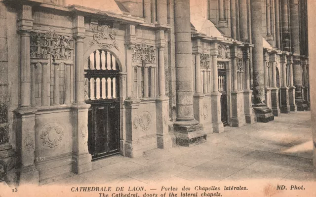 Vintage Postcard Cathedrale De Laon Doors Of The Lateral Chapels