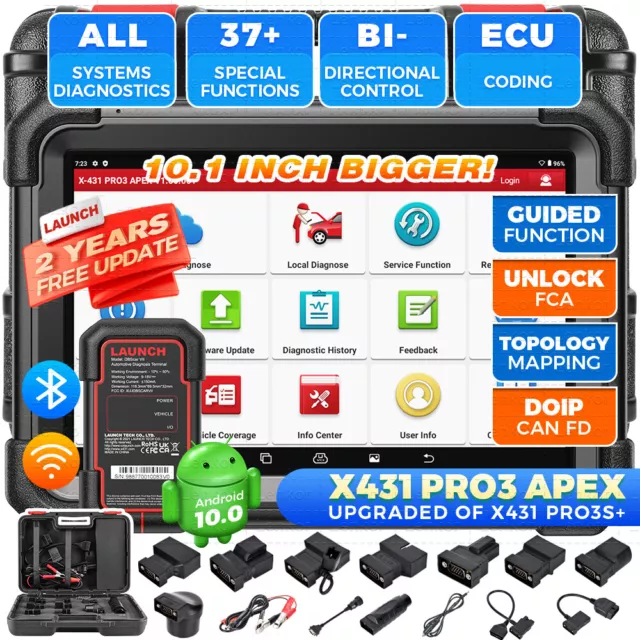 LAUNCH X431 PRO3 APEX PRO3S+ V5.0 Lecteurs code obd Systèmes Complète Codage ECU