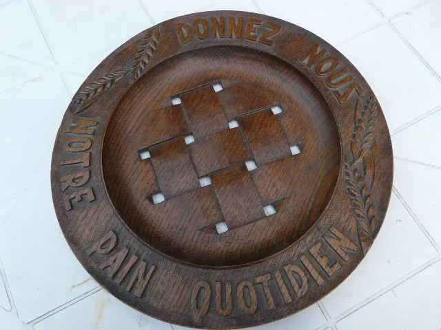 OLD french HAND CARVED Wooden BREADBOARDS : DONNEZ NOUS NOTRE PAIN QUOTIDIEN
