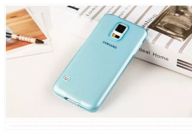 Silikon Case f Samsung Galaxy S5 Handyhülle Ultra Dünn Display Schutz Blau 2020