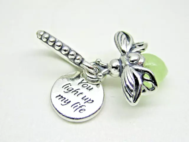 Authentic Pandora #799352C01 Glow in the Dark Firefly Dangle Charm