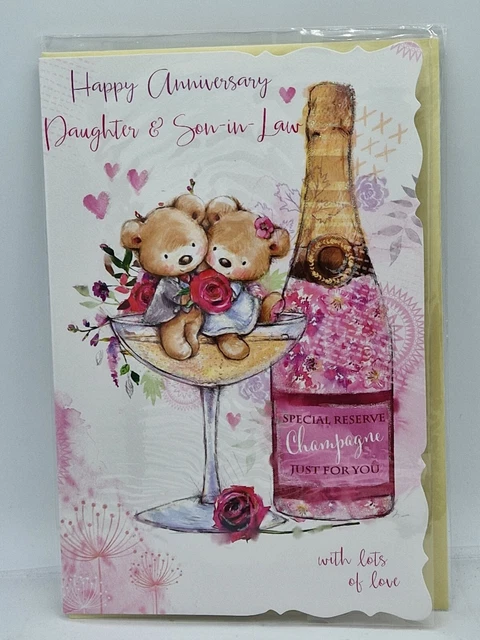 Biglietto D'auguri Di Anniversario Per Figlia E Genero - Design