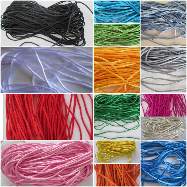 75 metros cordón satén 2,5mm 5mx15 colores cuerda CORREA PULSERA GRATIS