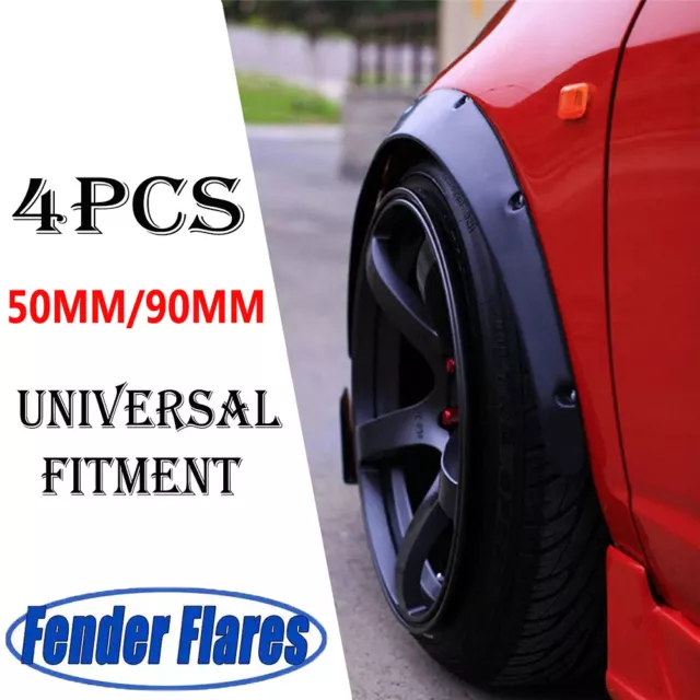 4Pcs 50mm/90mm Universal Flexible Car Fender Flares Extra Wide Body Wheel Arches 3