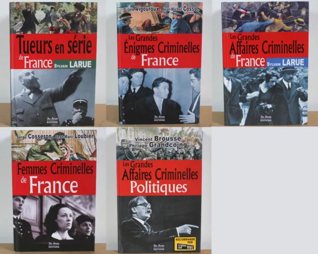 5 LIVRES LES grandes affaires criminelles TUEURS EN SÉRIE de France