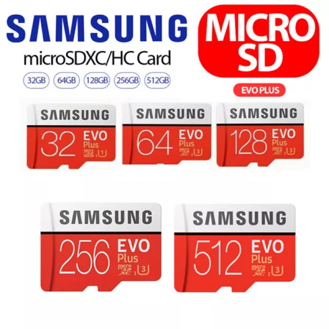 SamSung Evo Plus MicroSD Karte SDXC 128GB 256GB 512GB Klasse 10 U3 Speicherkarte