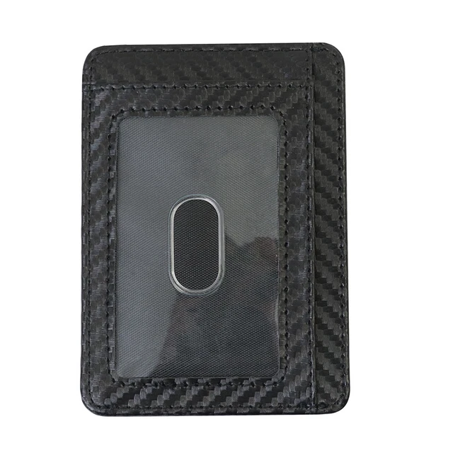 Soft Black Leather Credit Card Money Banknote Holder Case Cover for Airtag A