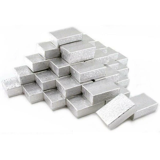 36 Silver Charm Cotton Boxes Showcase Gift Case Display