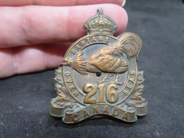 216th Overseas Battalion Toronto Bantams Cap Badge Missing Lugs & Holed AS IS