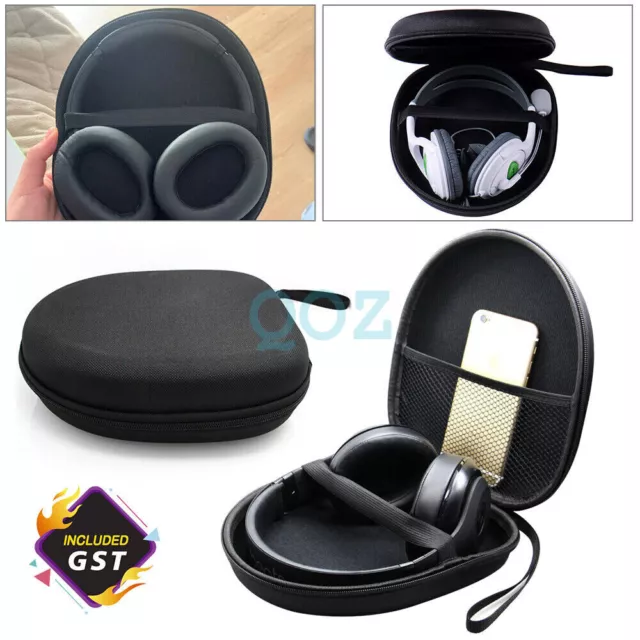 Black Universal Earphone Case Headphone Storage Bag Hard Carrying Box Headset