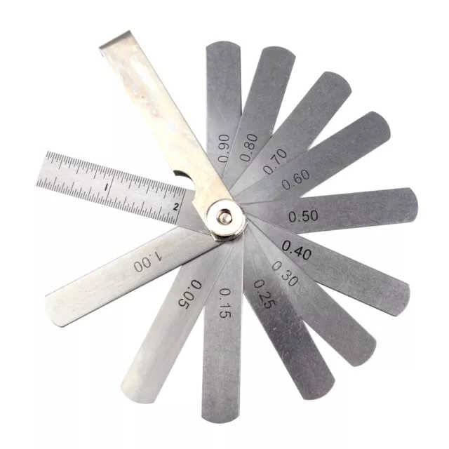 Dental Feeler Gauge Gauge Fühler Gap Metric Blade Measuring Tool 0.10-0.50mm 2