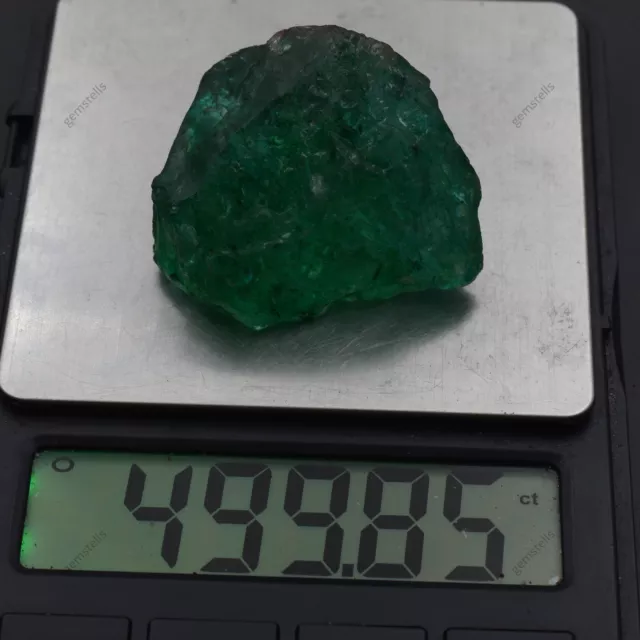 CERTIFIED Natural Emerald Earth Mined Green Huge Rough 449.85 Ct Loose Gemstone 2