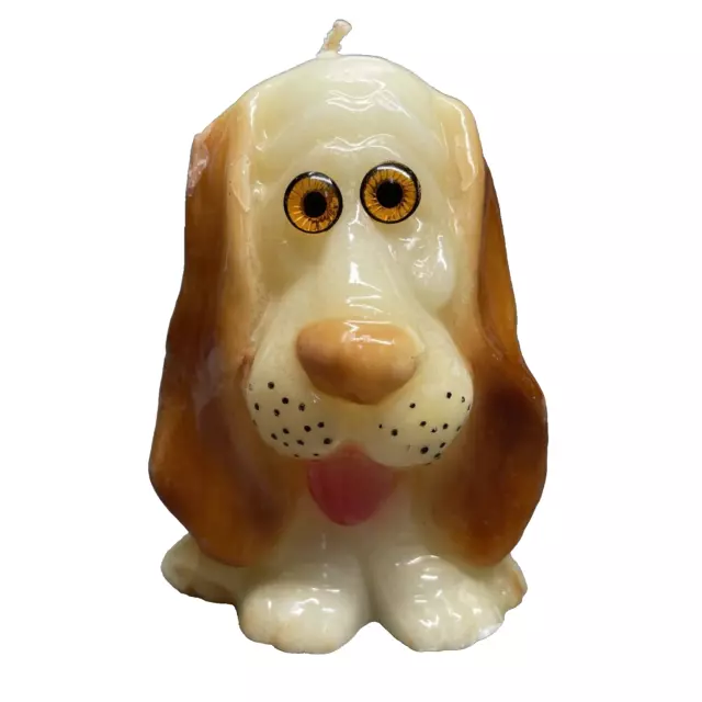 Basset Hound Dog Candle Vintage Lorelei 5.5" Tall Plastic Eyes SEE PICS