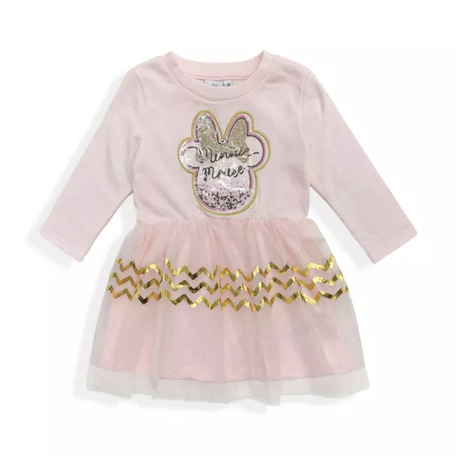 Costume Fille Disney Minnie Souris Robe Manches Longues Avec Jupe Tulle 5952