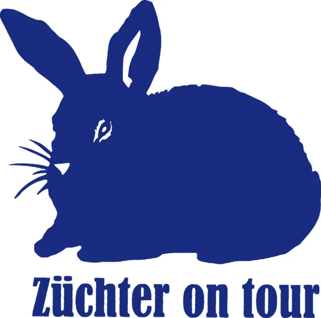 Aufkleber Fenster PKW Dekor 12-30cm Kaninchen • ZÜCHTER ON TOUR • AP1239 blau