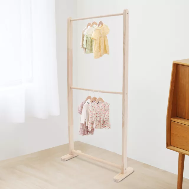 Wooden Children Garment Clothes Rack Armoire Display Stand Pet Cloth Organizer