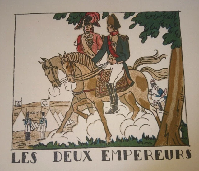 ANCIEN ESTAMPE NAPOLEON Bonaparte Les 2 Empereurs Peinture Andre Collot