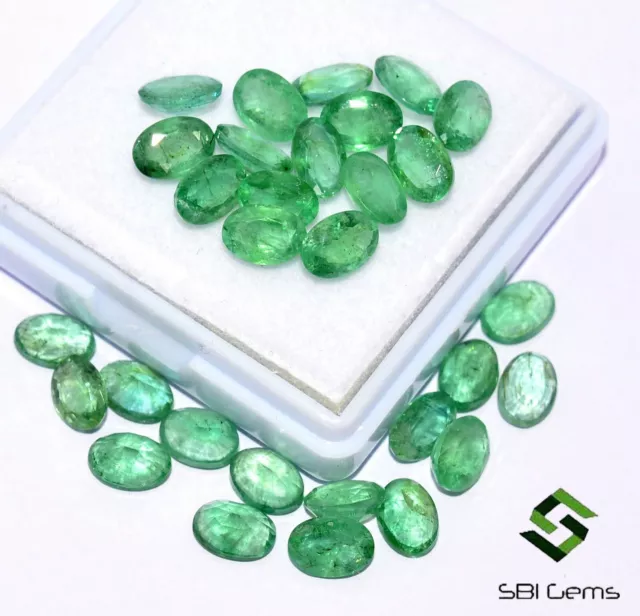 Wholesale Lot Natural Emerald Oval Cut 7x5 mm lot 30 Pcs 21.37 CTS Loose Gems 3