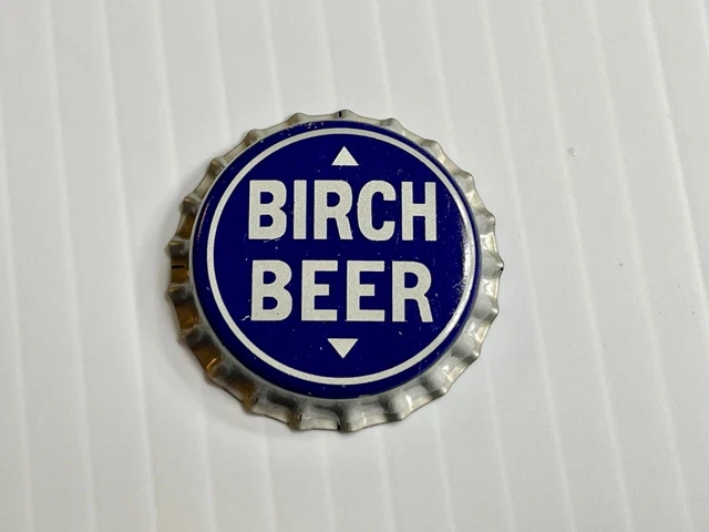 Vintage - Birch Beer Soda Bottle Cap *Cork Back* (Blue / White In Color)