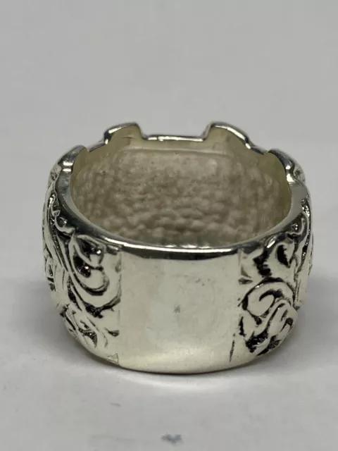 Silver Plated Solid Heavy Romany Belt Buckle Ring Sizeable To Order 3