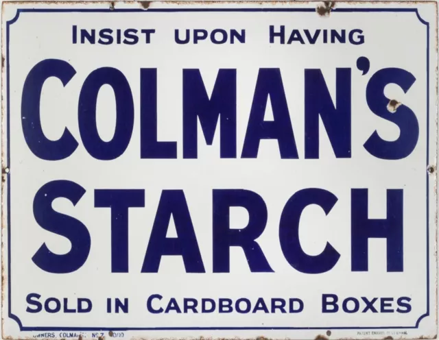 Colman's Starch Vintage Retro Advertising Shed Kitchen Garage Plaque Metal SIGN