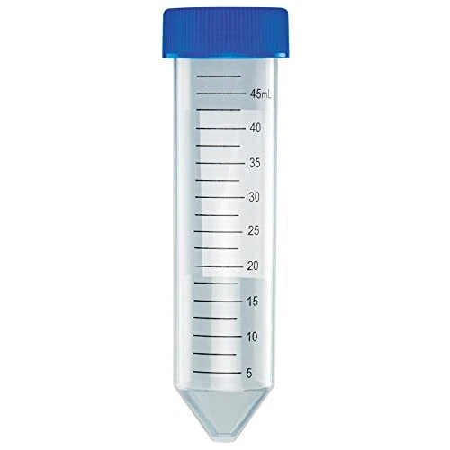 Globe Scientific 6288 Polypropylene Centrifuge Tube with Attached Blue Flat T...