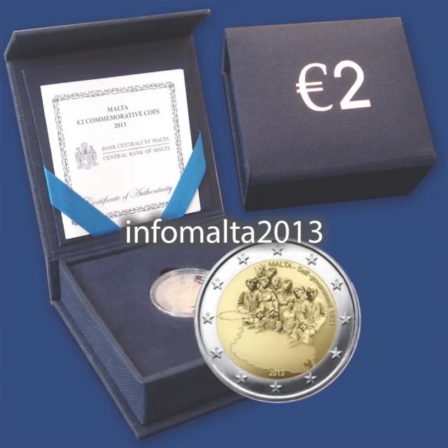 2013 Malta 2 Euro Proof Moneta Fior Di Conio GEDENKMÜNZE MÜNZE PP