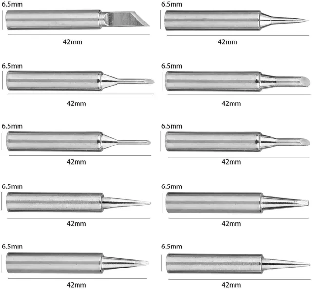 10 Pack Solder Soldering Iron Tips Standard Size Accessories Electrical Parts UK 3