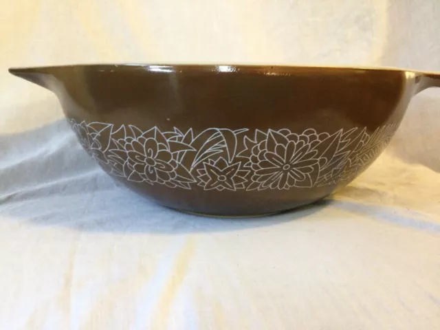 Vintage PYREX Large Cinderella Mixing Bowl Woodland Brown USA 1970s