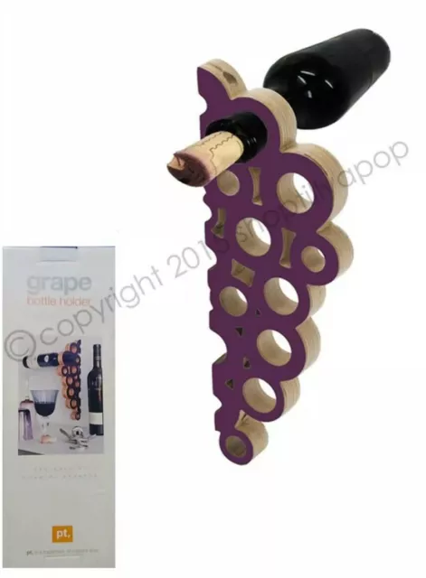 Grape Bottle Holder PT Present Time  Holds 8 wine bottles Plywood & Purple BNIB