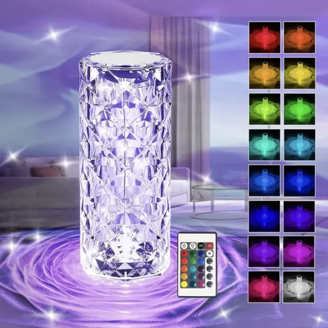 Mood Lamp LED Crystal Bedside Table Lamp Diamond Rose Mood Night Light