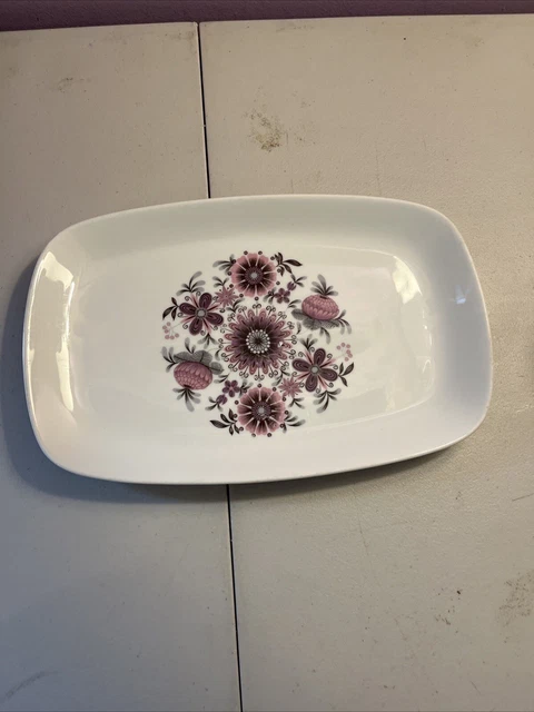 Eschenbach Bavaria Germany China Sandwich Platter Tray Purple Flowers Thistle EC