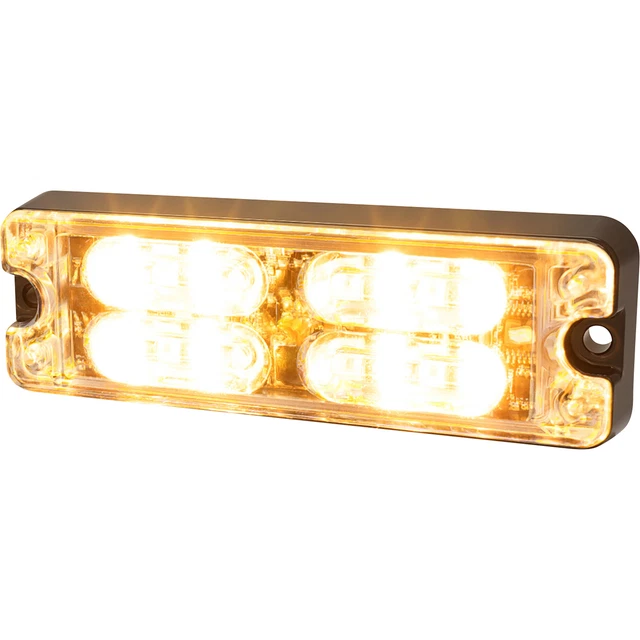 Ecco LED Warning Light - Amber Lens, 36 Flash Patterns, Model# ED3511A