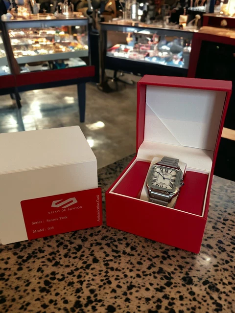 SEIKO DE SANTOS Automatic NH35 Movement Tank Homage Custom Build Model ...