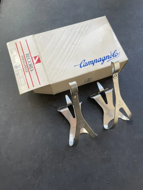 New Campagnolo C Record Toeclips Alloy Large Road Pista Nos Box
