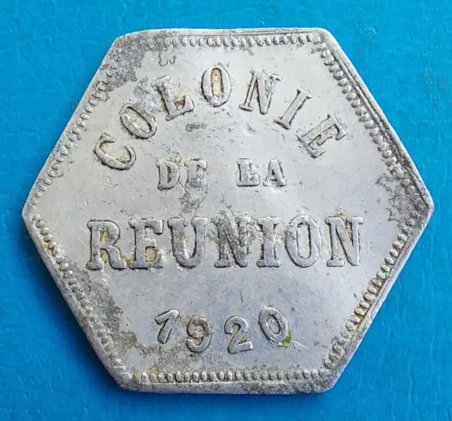 La Réunion Colonie de La Réunion , 25 centimes 1920 Lec 49 Km Tn3 RARE !