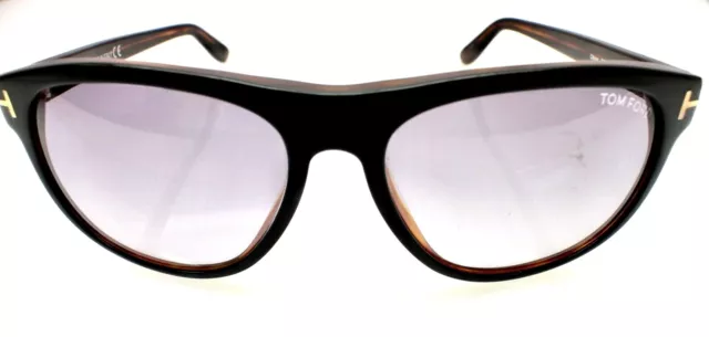 Tom Ford Olivier TF 236 05B Square Black Gold Sunglasses Gray Gradient Lenses