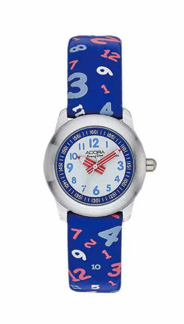 Adora Young Line Enfants Montre Ø 27mm Boîtier en Métal Quartz Bande Plastique