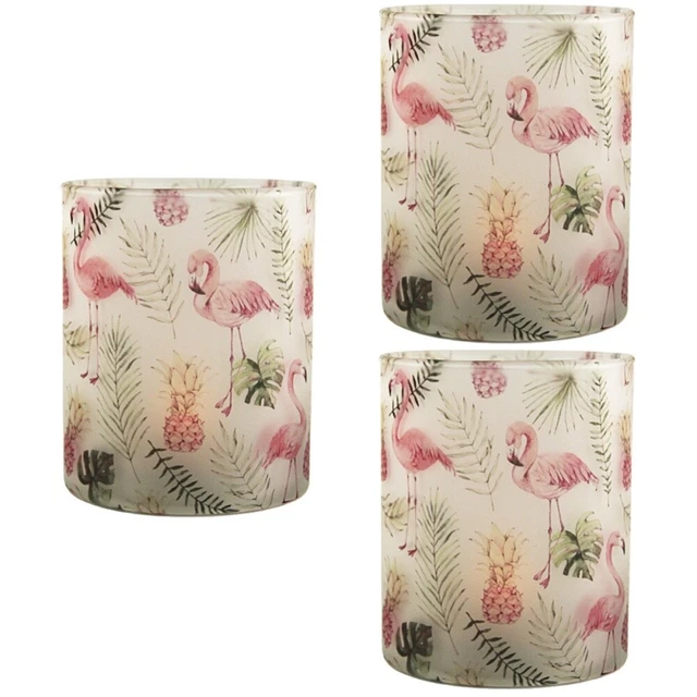 3 piezas Soporte de luz de té colgante Vidrio grande Votivo