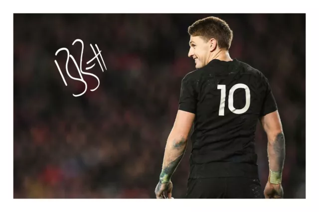 Beauden Barrett Signed A4 Autograph Photo Print New Zealand All Blacks Rugby