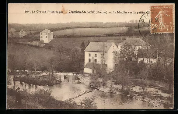 CPA Chambon-Ste-Croix, Le Moulin sur la petite Creuse 1928