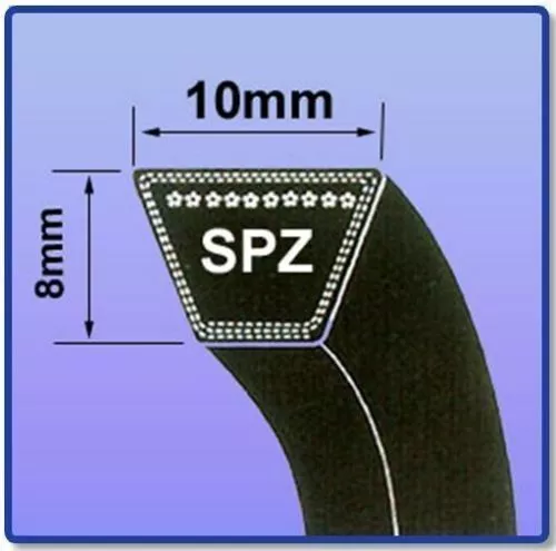 V Belt Sizes Spz1187 - Spz1500 9.7Mm X 8Mm Vee Belt Quality Branded