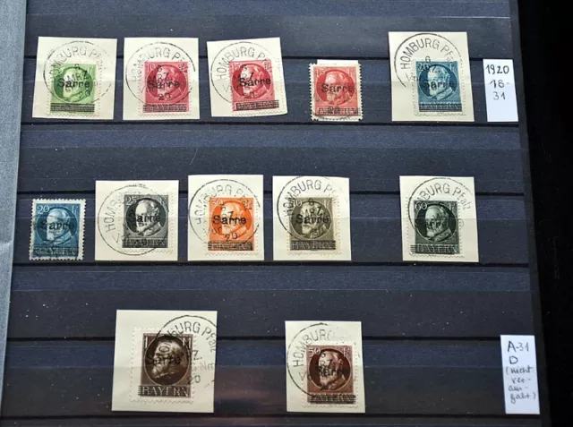 SAARGEBIET Kleine Sammlung mit kompletten Serien Schöne Briefstücke usw.