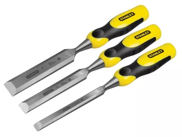 Stanley STHT5-16359 DYNAGRIP Bevel Edge Chisel with Strike Cap Set of 3