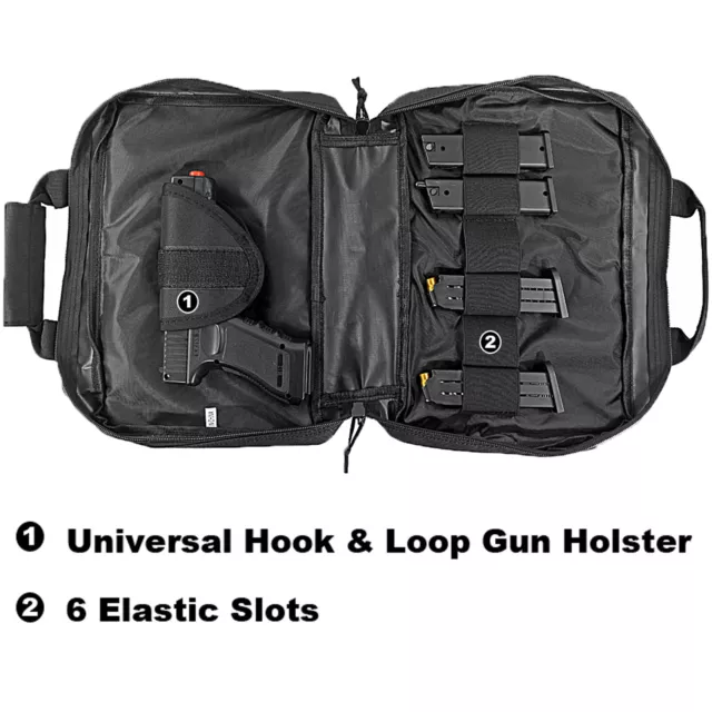 Tactical Pistol Case Handgun Bag Hunting Shooting Range Gun Magazine Carry Pouch